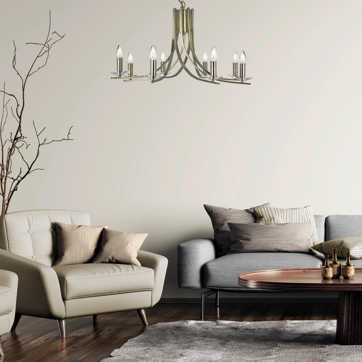 Csillár 4168-8ab Ascona - sárgarézszínű, Lifestyle, üveg/fém (75/145cm)
