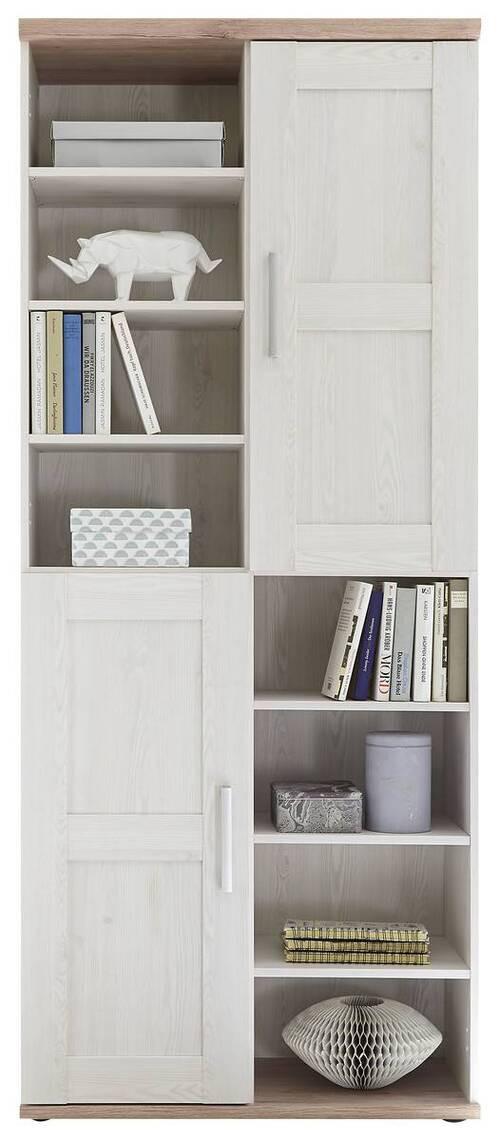 Mehrzweckschrank Romance Weiß / Eichefarben BxH: 80x191 cm - Eichefarben/Weiß, Design, Holzwerkstoff (80/191/38cm) - MID.YOU