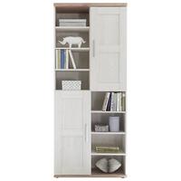 Mehrzweckschrank Romance Weiß / Eichefarben Bxh: 80x191 Cm - Eichefarben/Weiß, Design, Holzwerkstoff (80/191/38cm) - MID.YOU