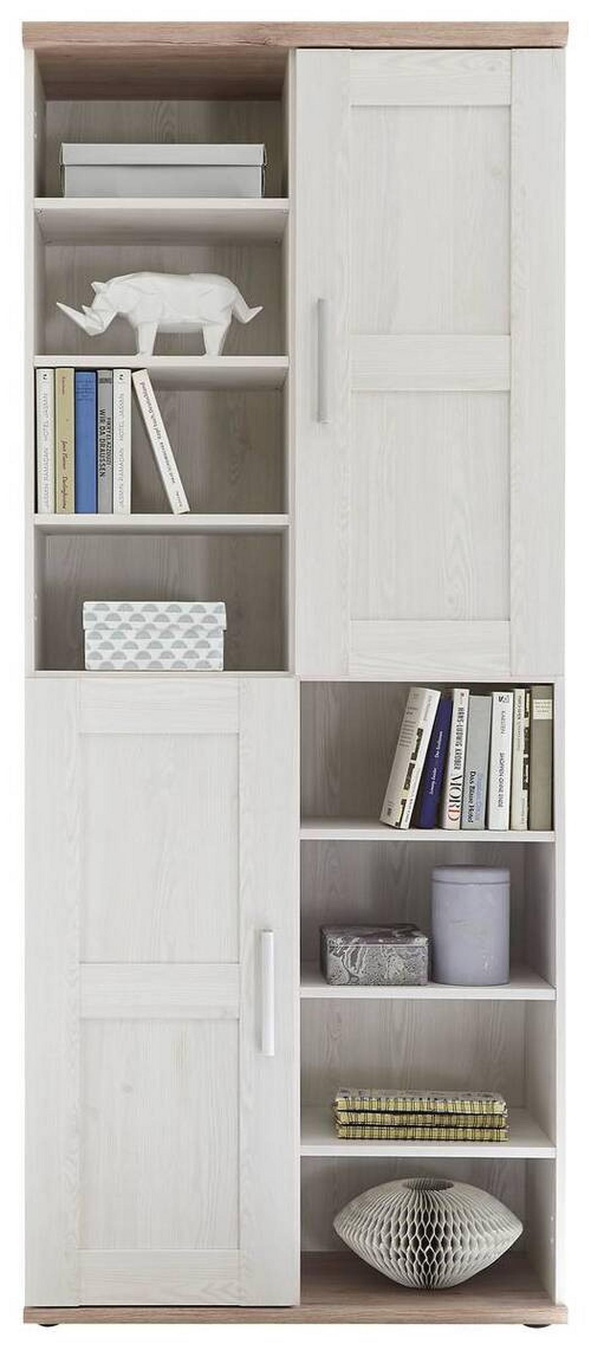 Mehrzweckschrank Romance Weiß / Eichefarben Bxh: 80x191 Cm - Eichefarben/Weiß, Design, Holzwerkstoff (80/191/38cm) - MID.YOU