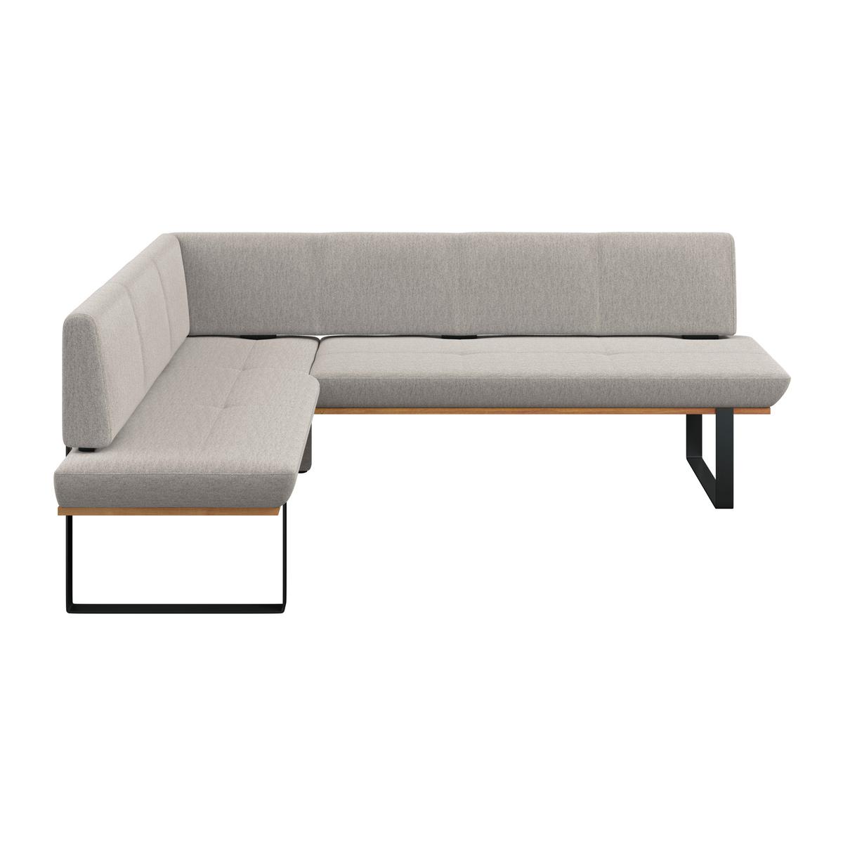 Eckbank Tristan Webstoff hellgrau, S:175x225cm - Hellgrau/Schwarz, MODERN, Holz/Textil (175/225cm) - James Wood