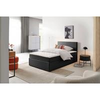 Boxbett Mit Topper 140x200 Carolina - Schwarz/Grau, KONVENTIONELL, Holz/Holzwerkstoff (140/200cm) - P & B