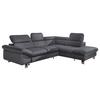Ecksofa mit Schlaffunktion Driver Fango Lederlook - Chromfarben/Fango, MODERN, Textil (266/214cm) - MID.YOU