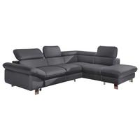 Ecksofa mit Schlaffunktion Driver Fango Lederlook - Chromfarben/Fango, MODERN, Textil (266/214cm) - MID.YOU