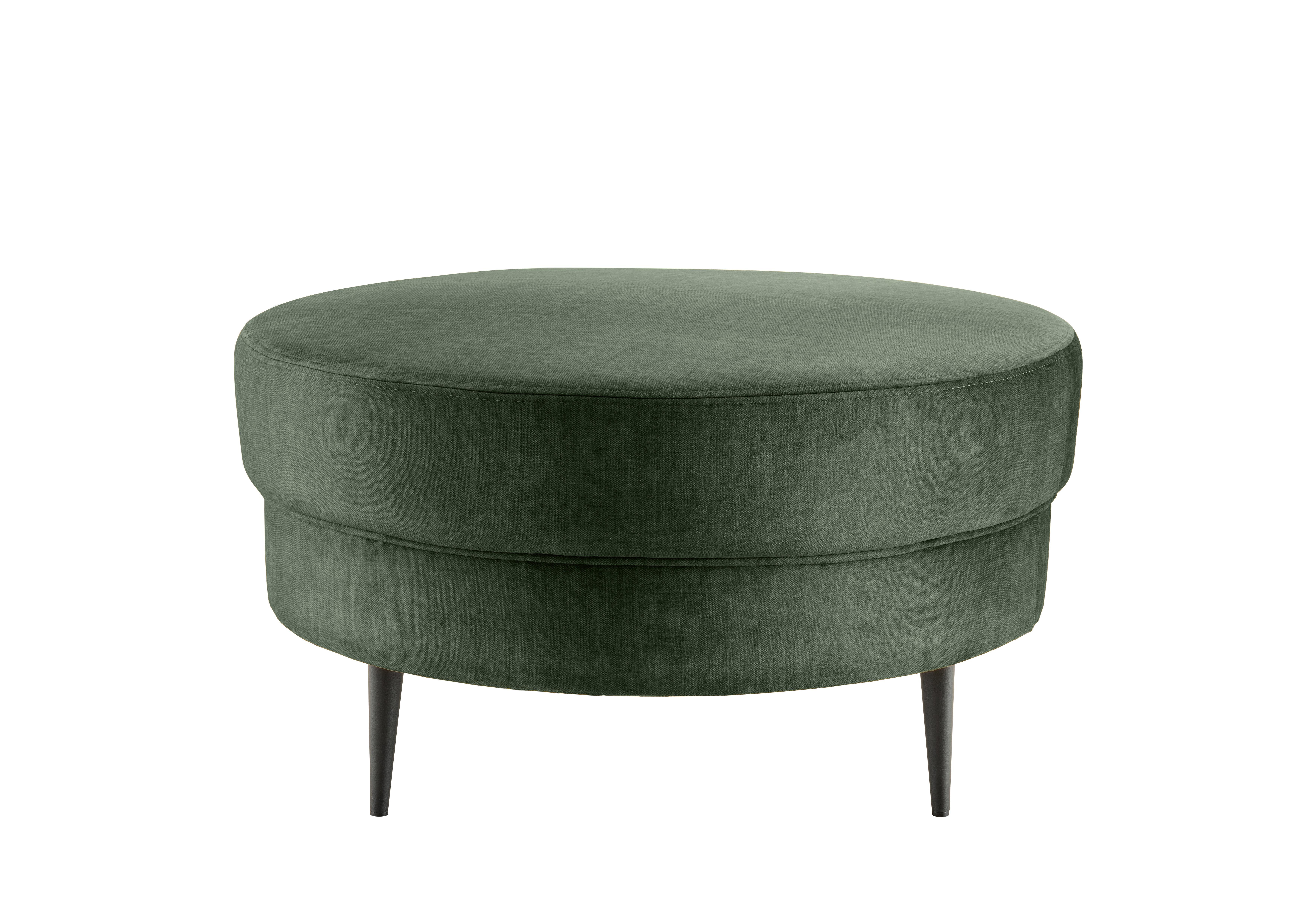 Hocker Pistaccio Dunkelgrün Velours, D: 80cm - Dunkelgrün/Schwarz, MODERN, Textil (80/43cm) - Livetastic