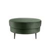 Hocker Pistaccio Dunkelgrün Velours, D: 80cm - Dunkelgrün/Schwarz, MODERN, Textil (80/43cm) - Livetastic