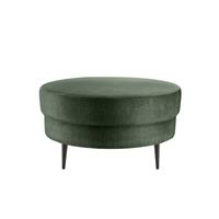 Hocker Pistaccio Dunkelgrün Velours, D: 80cm - Dunkelgrün/Schwarz, MODERN, Textil (80/43cm) - Livetastic