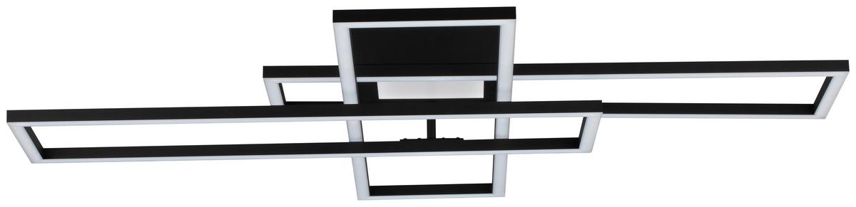LED-Deckenleuchte Alpha - Schwarz, Design, Kunststoff/Metall (99,2/69,4/11,5cm) - Luca Bessoni