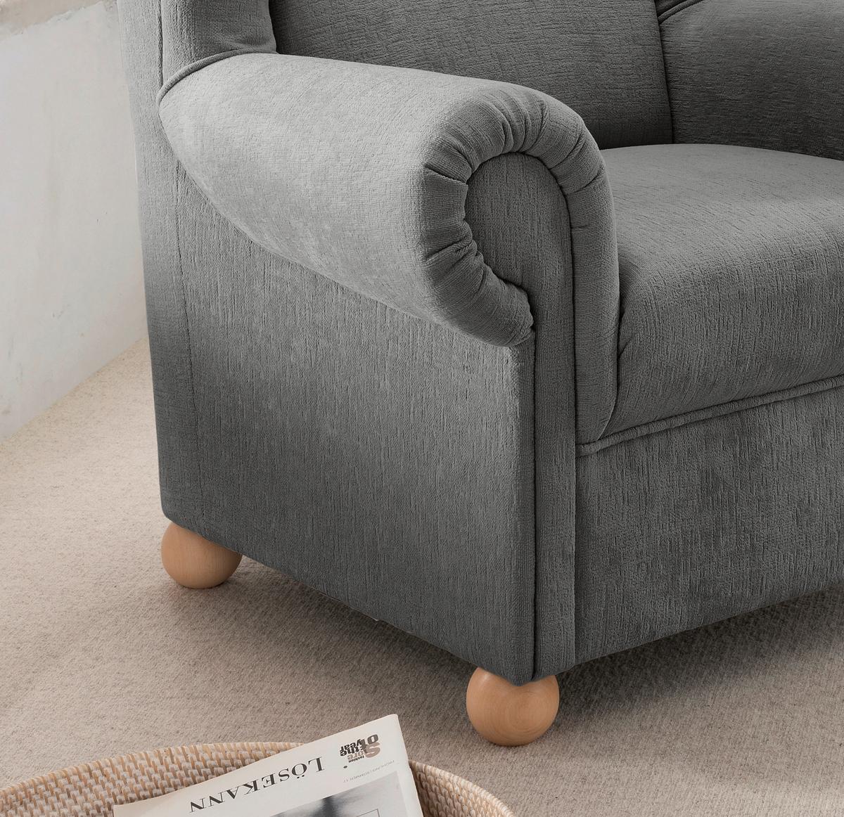 Ohrensessel Torello Graubraun B: 92cm - Wildeiche/Graubraun, KONVENTIONELL, Textil (92/102/89cm) - Livetastic