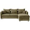 Eckschlafsofa Lauritio Olivgrün S: 254x160 cm - Chromfarben/Olivgrün, MODERN, Textil (254/160cm) - Livetastic