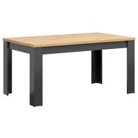 Esstisch Hesen - Graphitfarben/Eiche Artisan, Design, Holzwerkstoff (160/90/76cm)