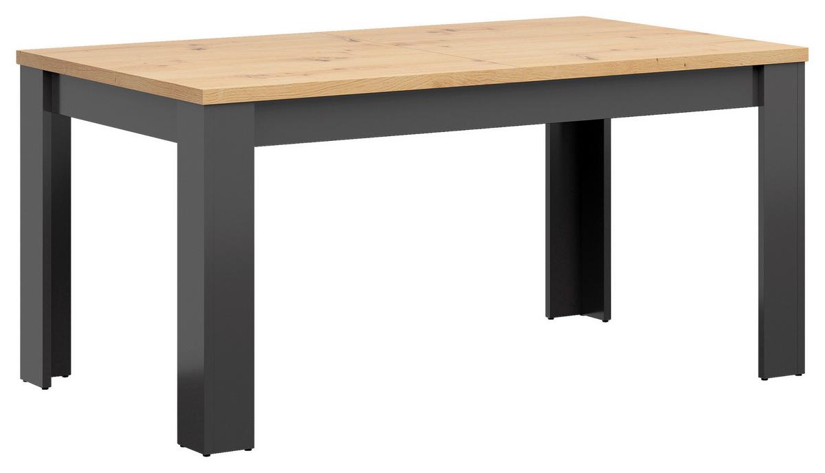 Esstisch Hesen - Graphitfarben/Eiche Artisan, Design, Holzwerkstoff (160/90/76cm)