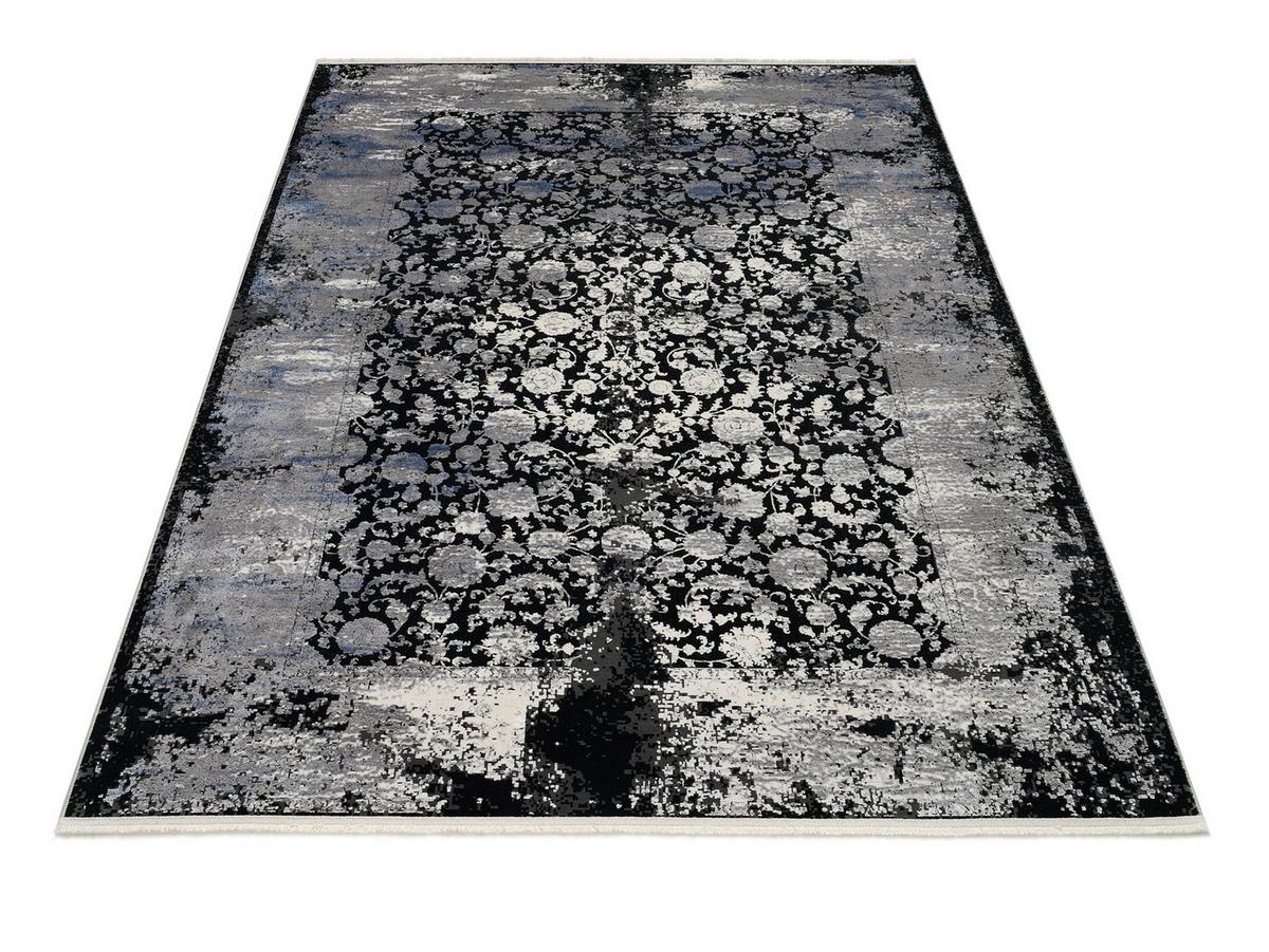 Webteppich Multicolor Colorado Flower 80x150 Cm - Dunkelgrau/Hellgrau, Design, Textil (80/150cm) - Musterring