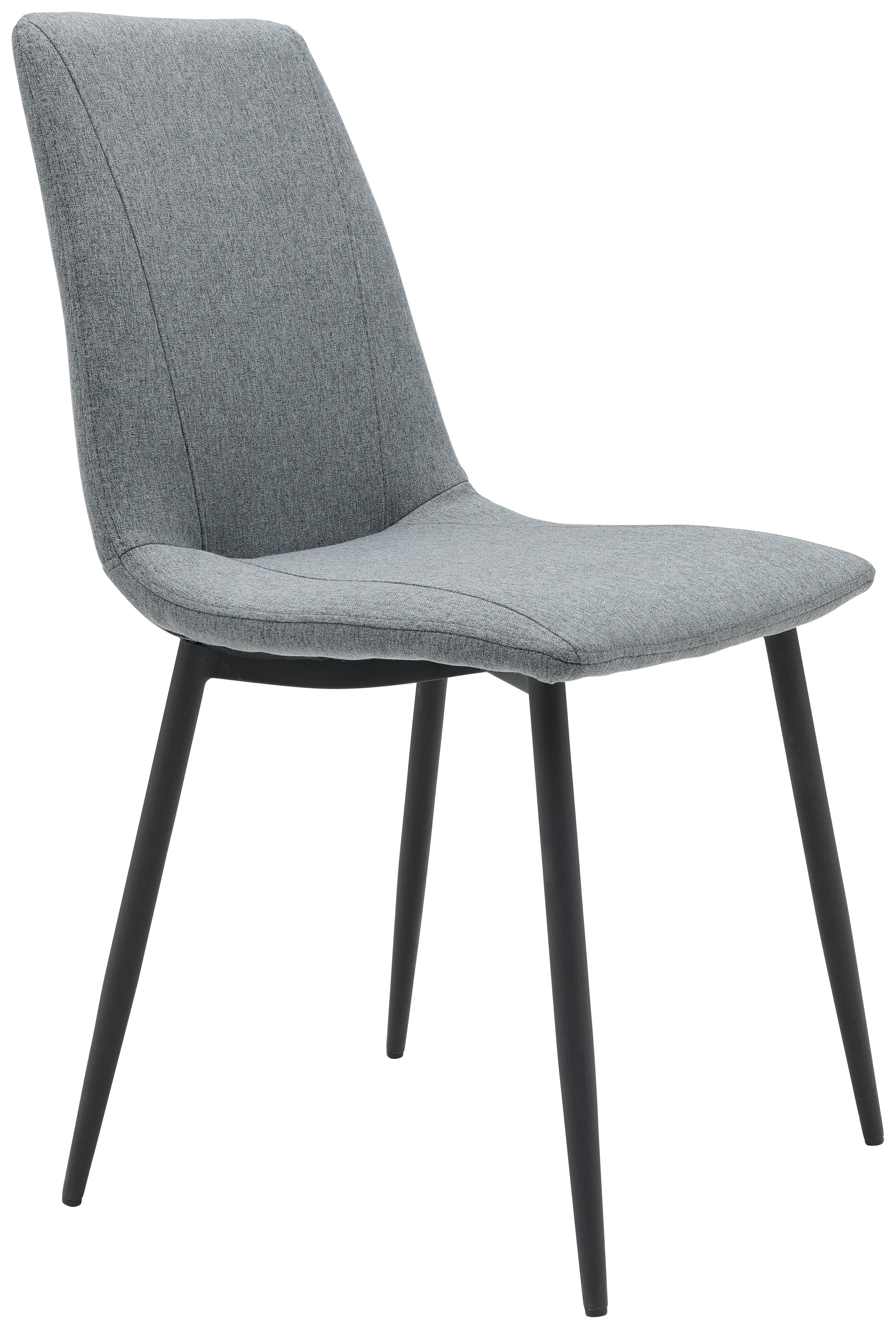 Polsterstuhl Viola Grau Gepolstert - Schwarz/Grau, KONVENTIONELL, Holz/Textil (45/89/56cm)