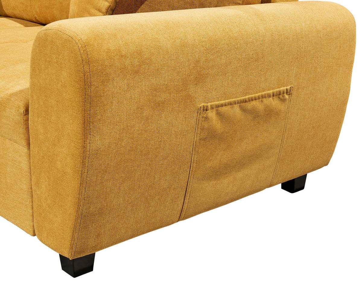 Ecksofa Inkl. Kissen Und Hocker Lea, Polyester-Nylon - Gelb/Schwarz, Basics, Holzwerkstoff/Textil (176/248cm) - MID.YOU