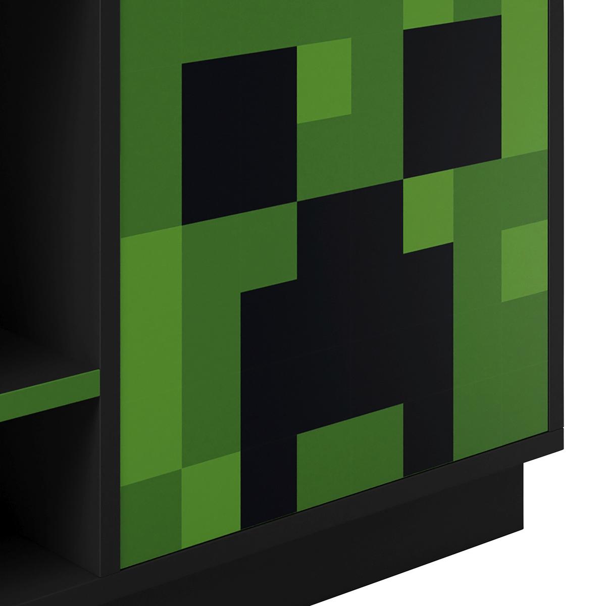 Sideboard Minecraft - Schwarz/Grün, MODERN, Glas/Holzwerkstoff (108/61/37cm) - Minecraft