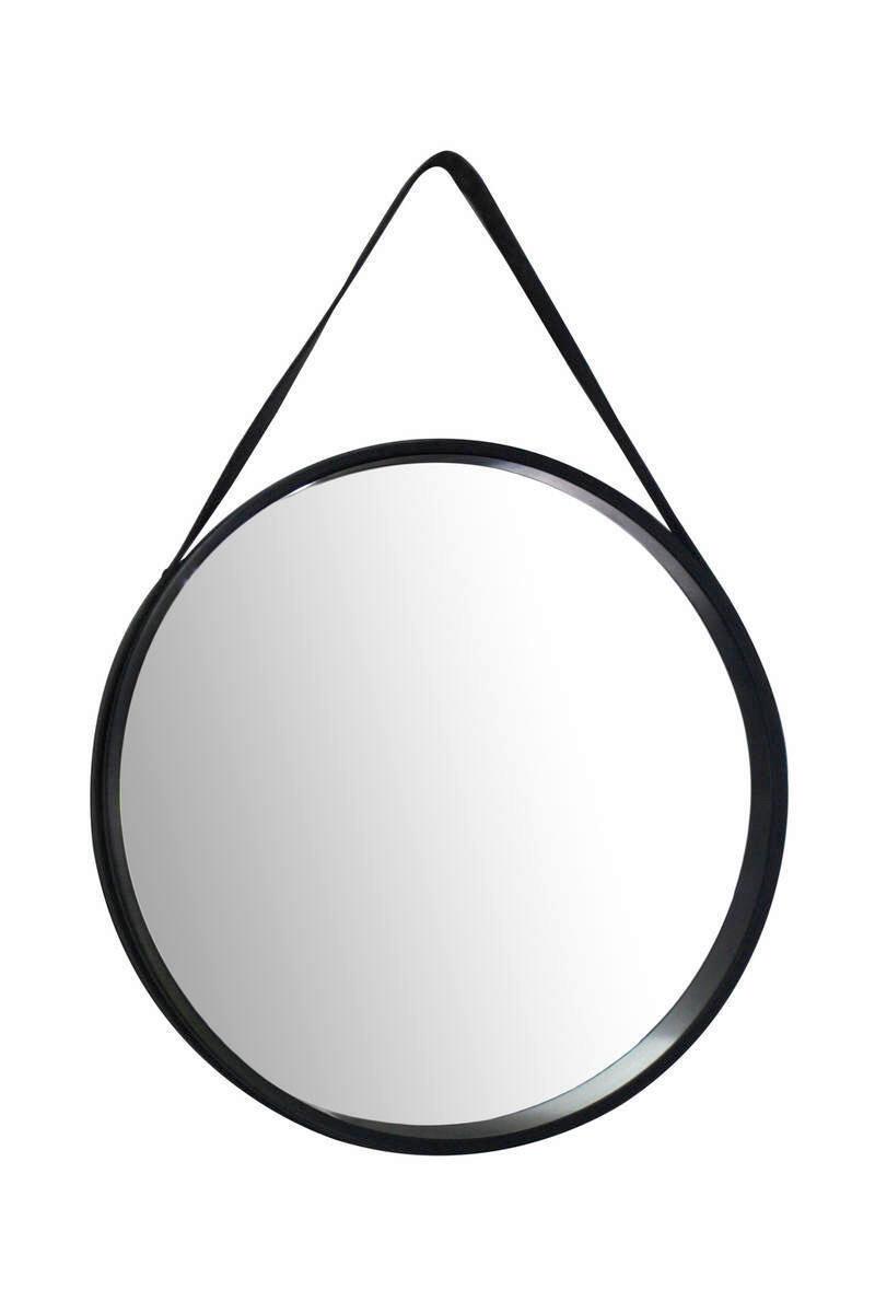 Wandspiegel Rund 49,5 cm Schwarzer Rahmen