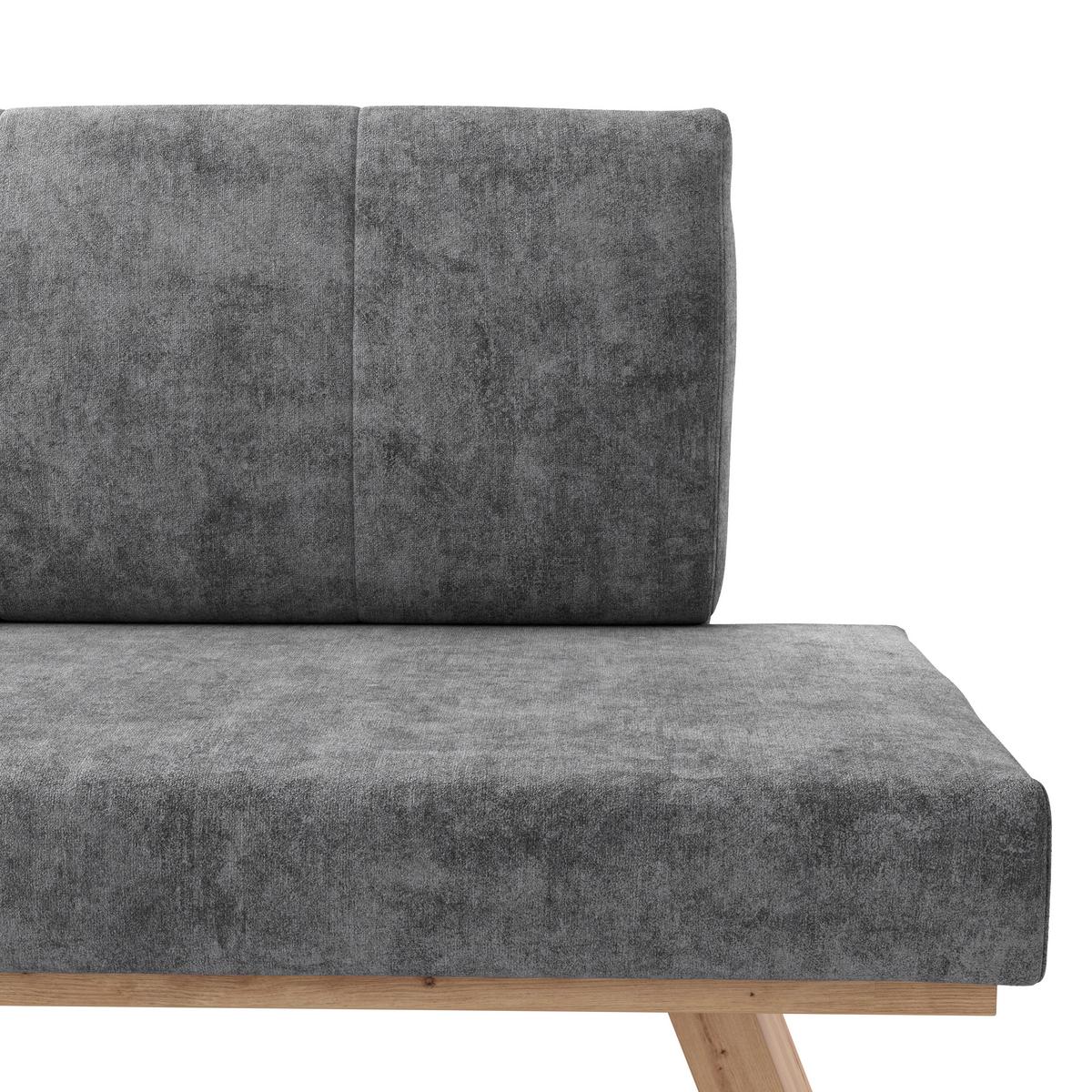 Eckbank Emma Ii Webstoff Schwarz, B: 150 Cm - Eichefarben/Schwarz, KONVENTIONELL, Holzwerkstoff/Textil (150/185cm)