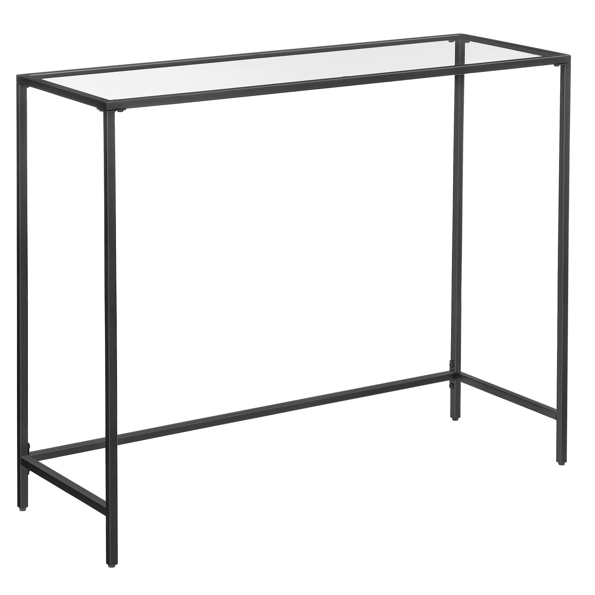 Konsolentisch B: 100 cm Schwarz - Schwarz, Trend, Glas/Metall (100/35/80cm) - Boxxx