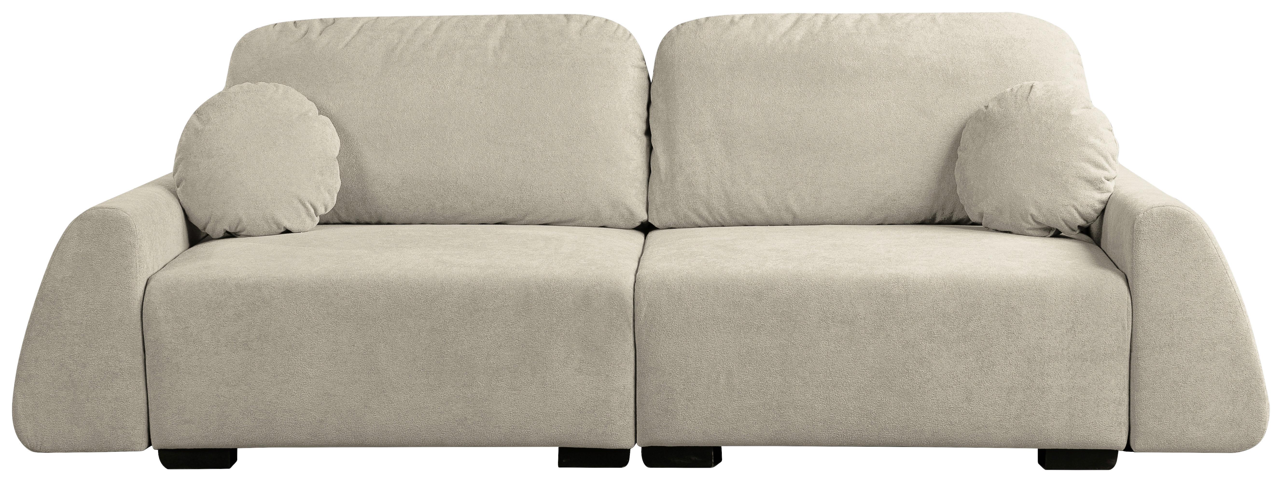 Schlafsofa Almi Boucle Beige, B: 260 Cm - Beige/Schwarz, Design, Textil (260/100/80cm) - Livetastic