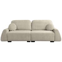Schlafsofa Almi Boucle Beige, B: 260 Cm - Beige/Schwarz, Design, Textil (260/100/80cm) - Livetastic