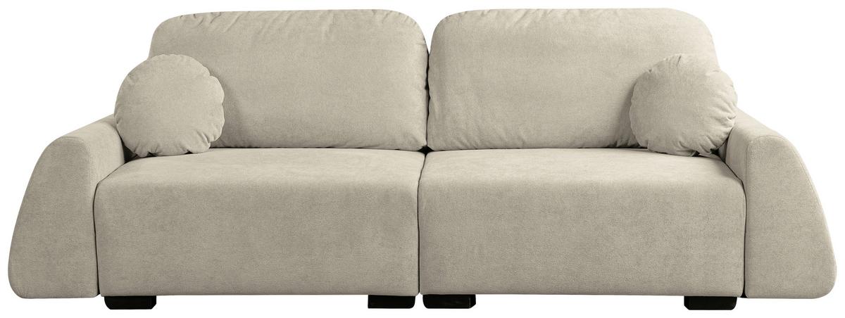 Schlafsofa Almi Boucle Beige, B: 260 Cm - Beige/Schwarz, Design, Textil (260/100/80cm) - Livetastic