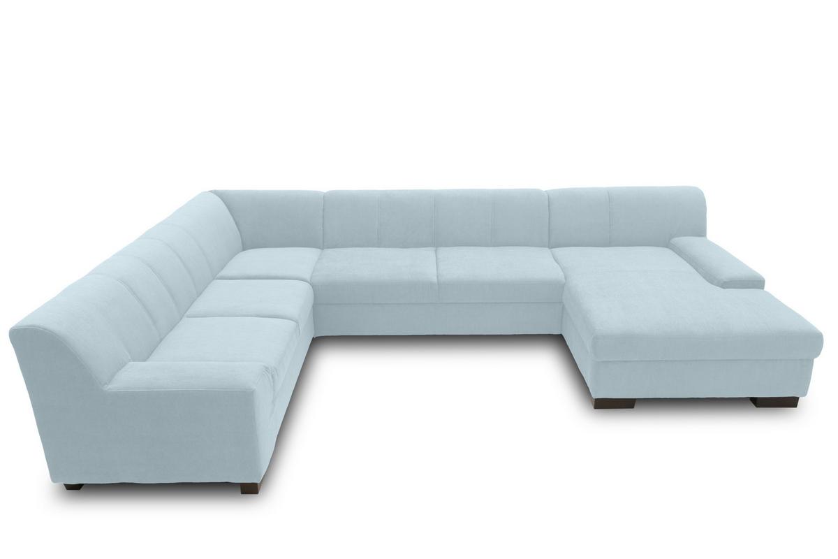 Wohnlandschaft Norma Pastellblau Webstoff - Wengefarben/Pastellblau, Design, Textil (212/328/153cm) - MID.YOU