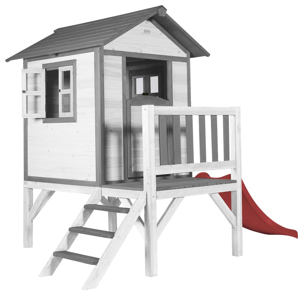 Spielhaus C050.002.20 - Rot/Weiß, KONVENTIONELL, Holz/Kunststoff (240/189/167cm) - Ambia Garden