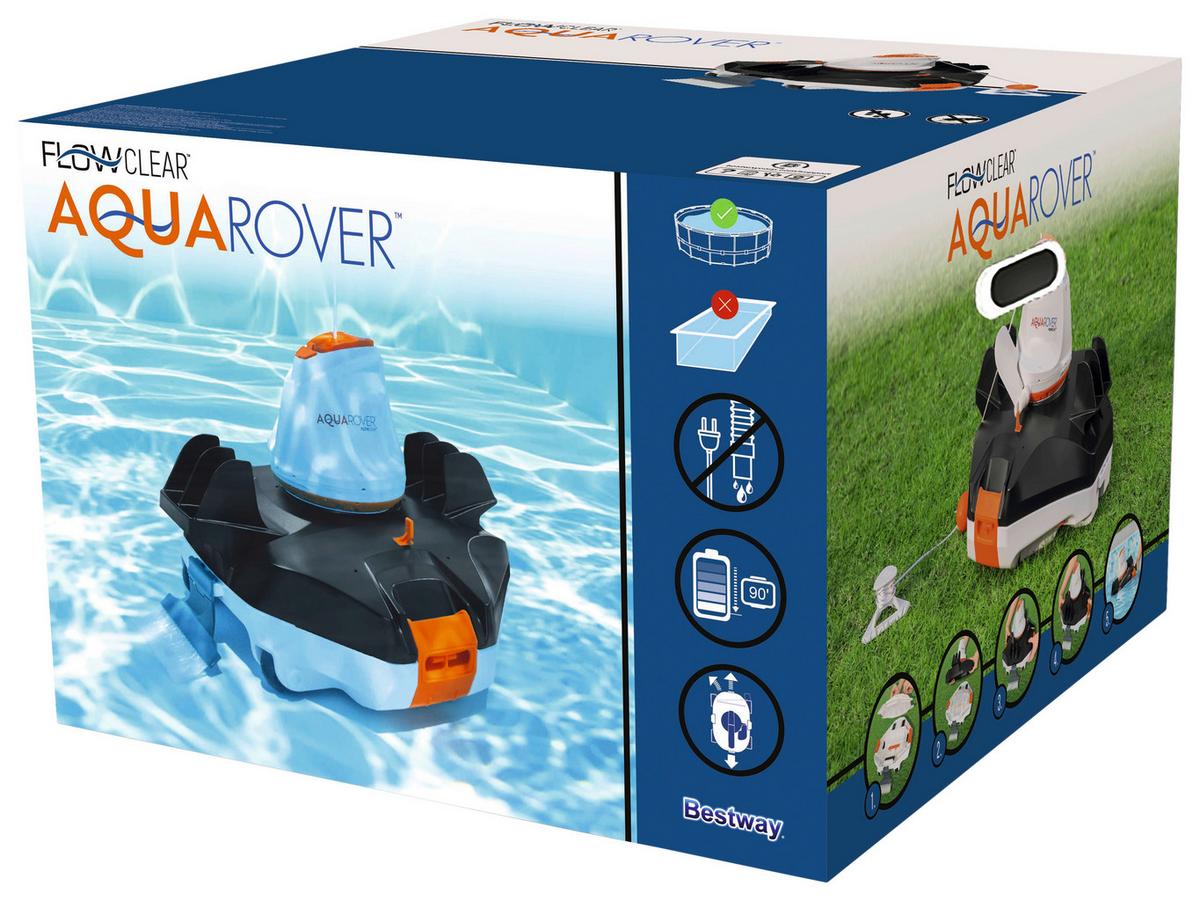 Poolroboter Aquapower, Akku Laufzeit 90 Minuten - Schwarz/Orange, MODERN, Kunststoff (40,5/39,3/28,5cm) - Bestway