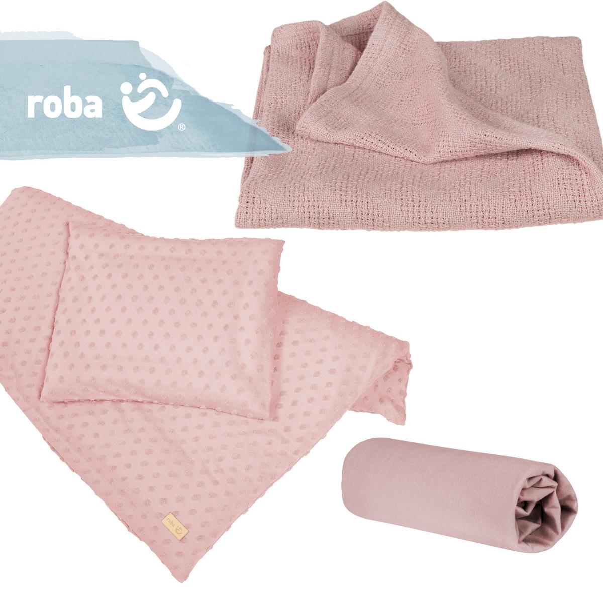 Bettwäschegeschenkset altrosa Bio-Jersey 3-Teilig. Set - Altrosa, MODERN, Textil - Roba