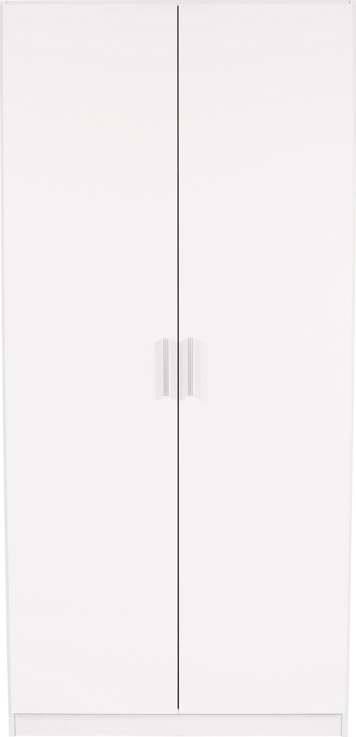 ŠATNÍ SKŘÍŇ CELLE - bílá/barvy hliníku, Moderní, kompozitní dřevo/plast (91/197/54cm)