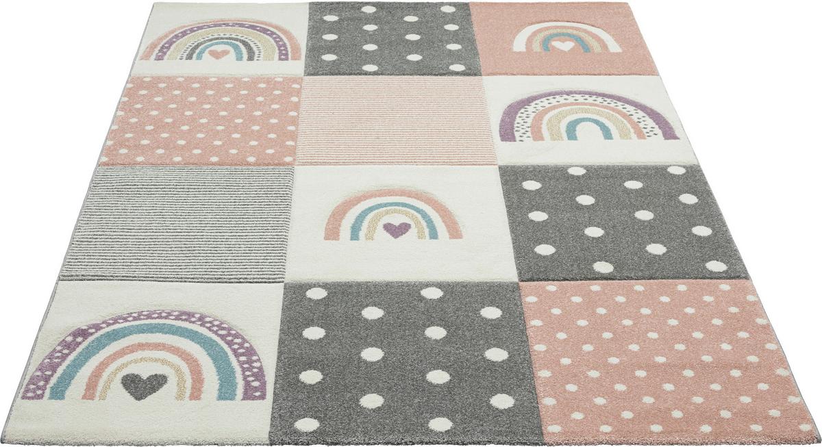 Kinderteppich Pastel Kids 40049 - Hellgrau/Altrosa, Basics, Textil (80/150cm)