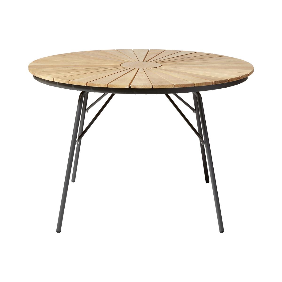 Gartentischgruppe Ellen/Vito 6tlg - Dunkelgrau/Anthrazit, Natur, Holz/Kunststoff (180/180/74cm) - Gardenson