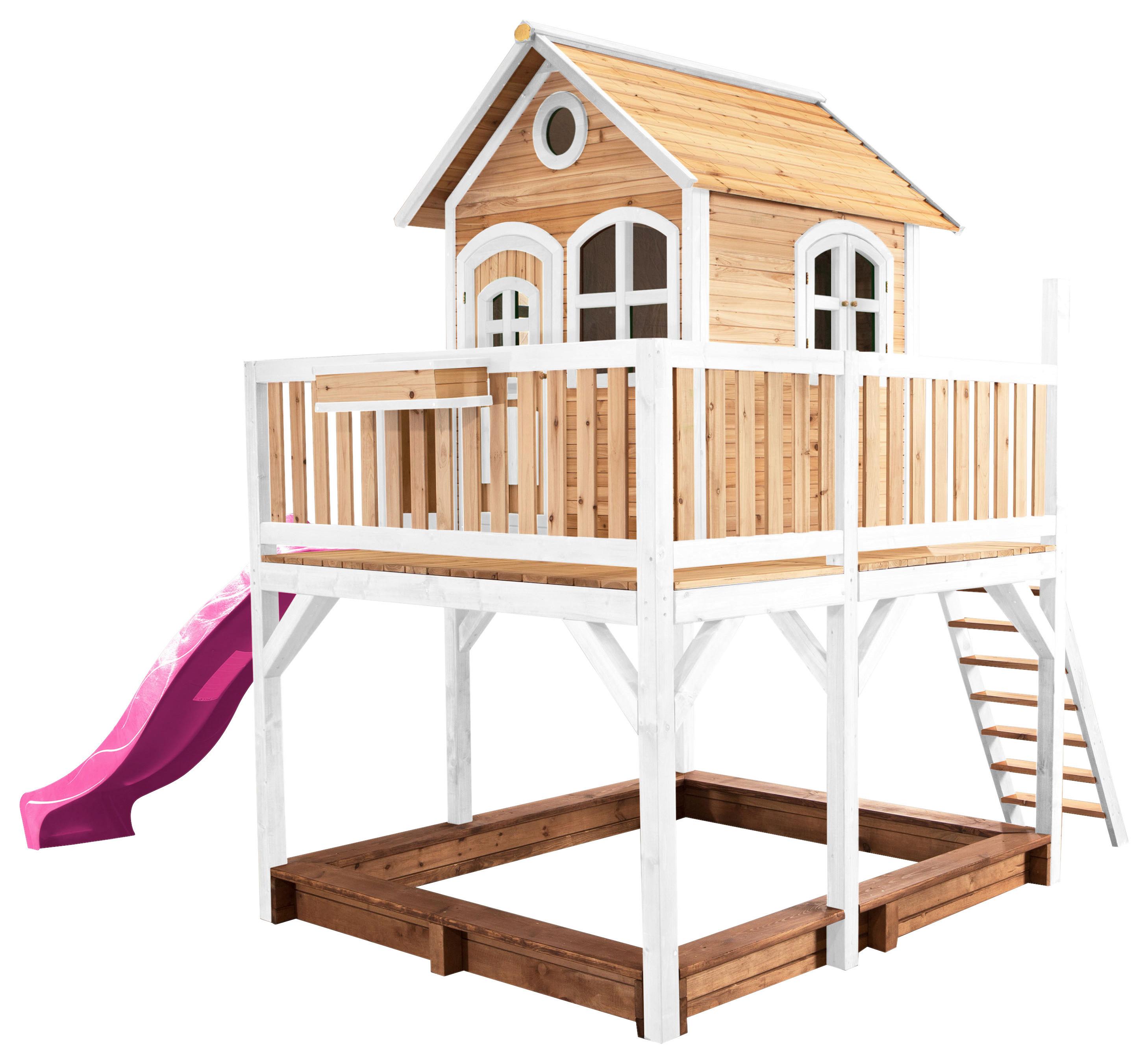 Spielturm A030.151.41 - Lila/Braun, KONVENTIONELL, Holz (377/291/255cm) - Ambia Garden