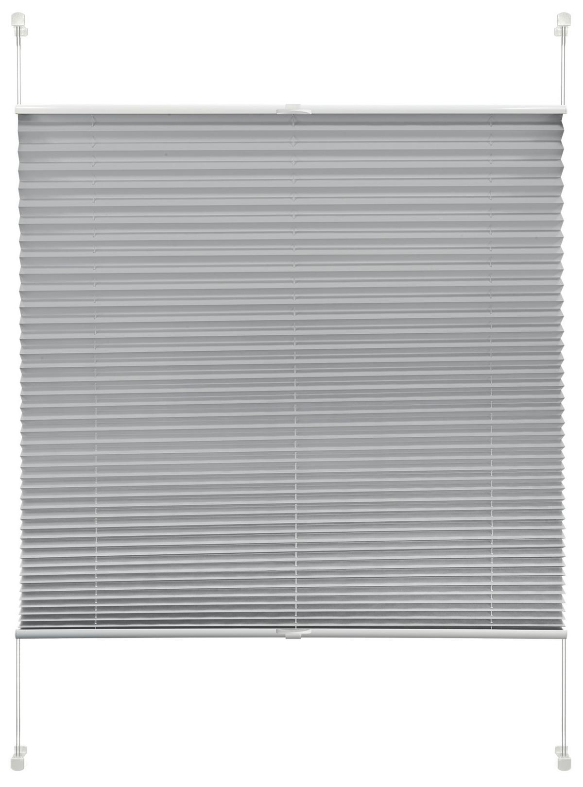 Plissee Solid Crash B: 80 Cm Mit Klemmträger - Silberfarben, Basics, Textil (80/130cm)