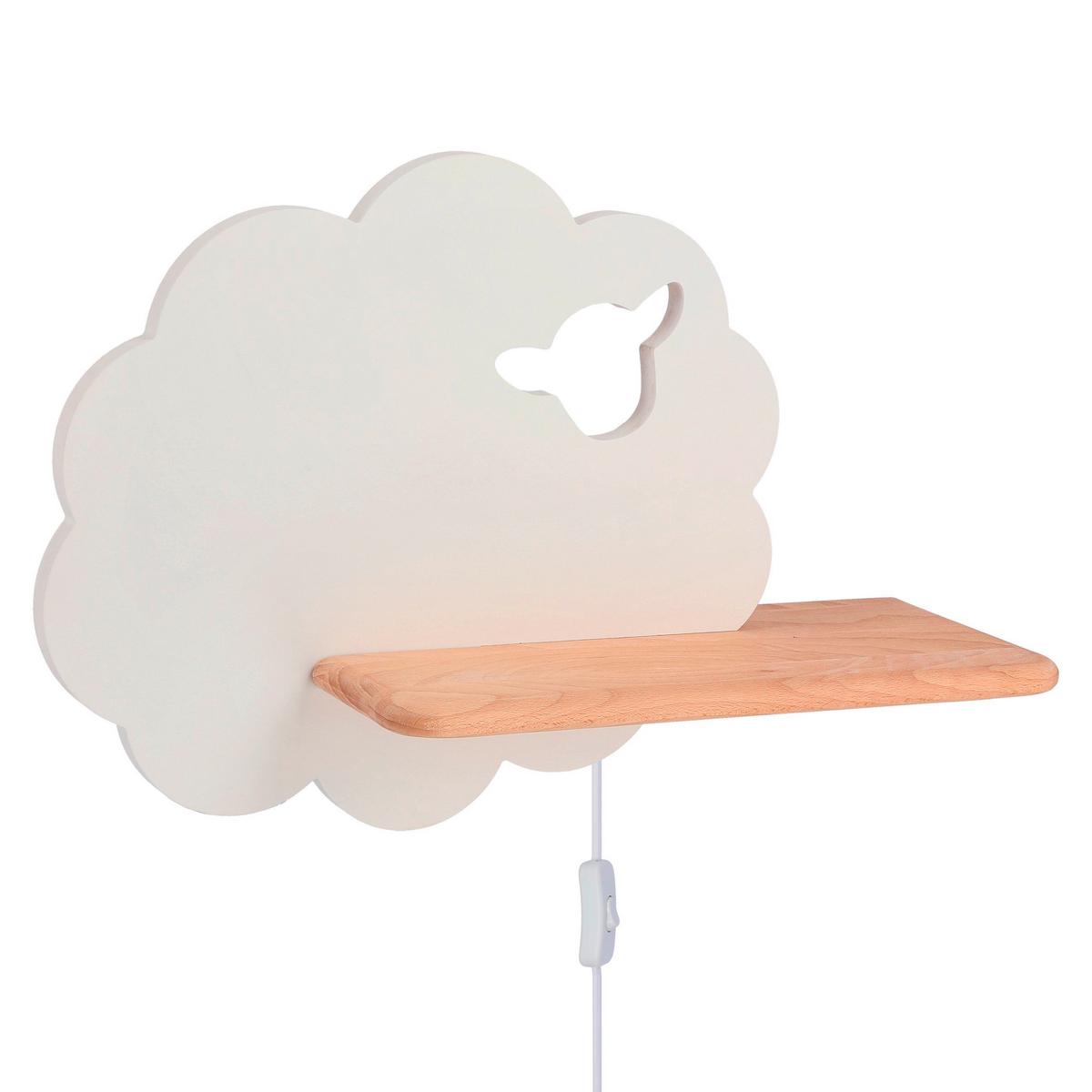 Kinderwandleuchte Sheep - Weiß, Basics, Holz/Holzwerkstoff (36/12/24cm)