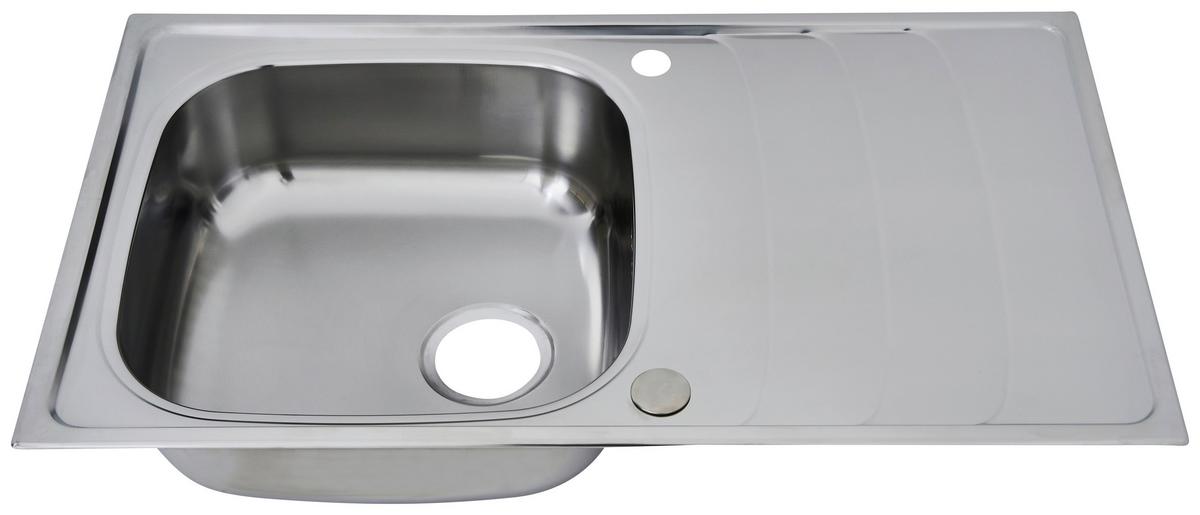 Spüle Respekta Edelstahl Bxt: 86x50 cm - Edelstahlfarben, Trend, Metall (86/19/50cm) - Respekta