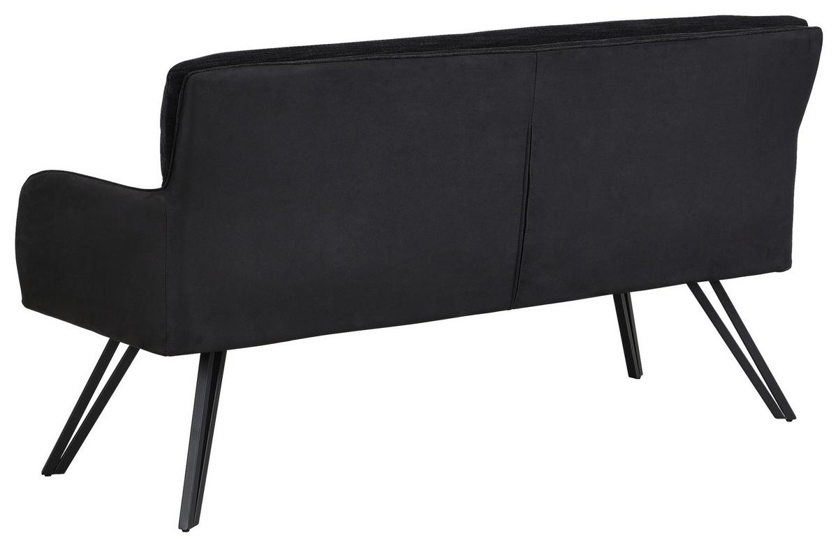 Sitzbank Tino - Schwarz, MODERN, Textil/Metall (160/94/67cm) - MID.YOU
