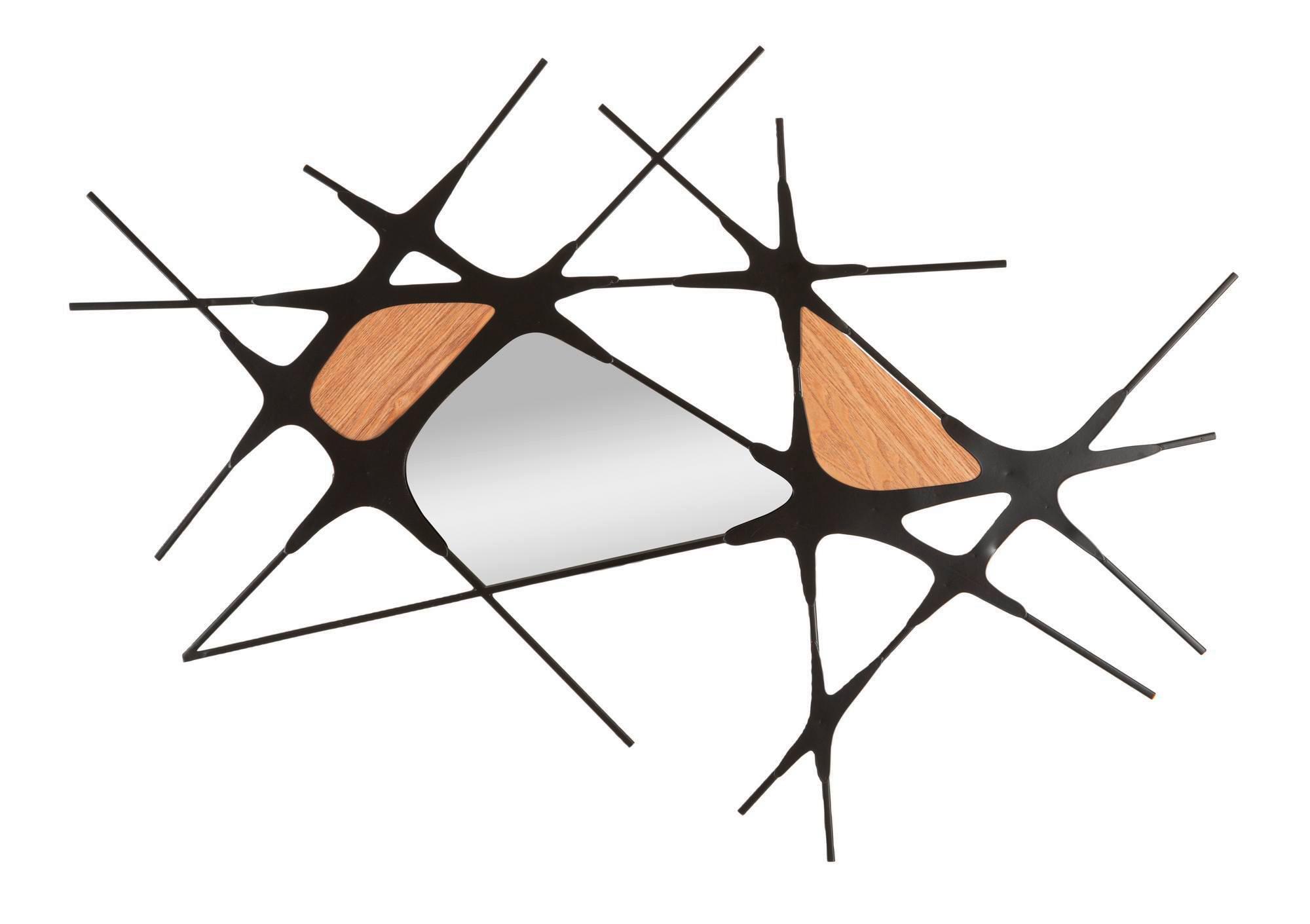 Wanddeko Absy Naturfarben, Schwarz B: 114 cm - Schwarz/Naturfarben, Basics, Holzwerkstoff/Metall (114/80/2cm)