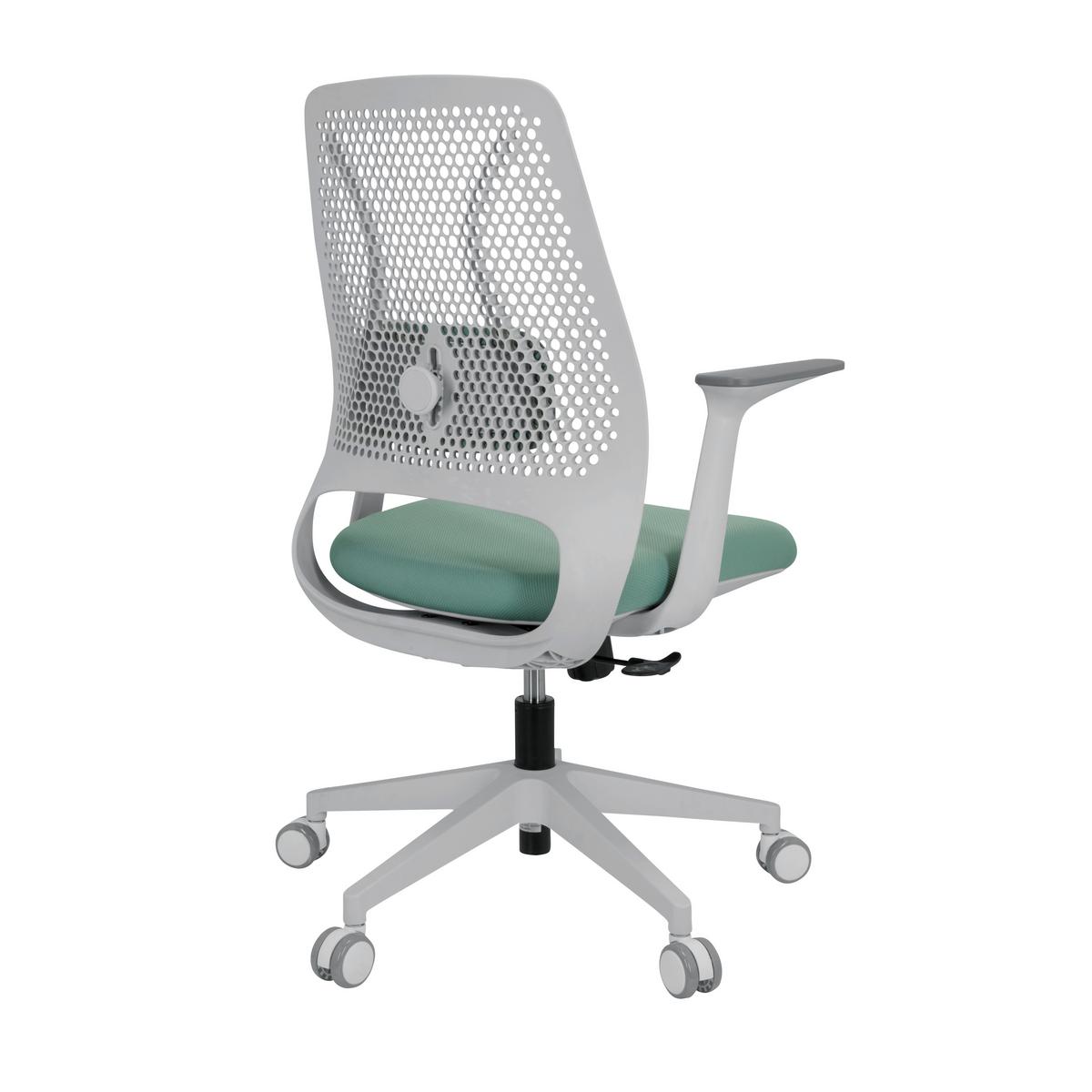 Bürostuhl Parferio Weiß/ Mintgrün Bis 110 Kg - Weiß/Mintgrün, Basics, Kunststoff/Textil (63/99/56cm) - MID.YOU