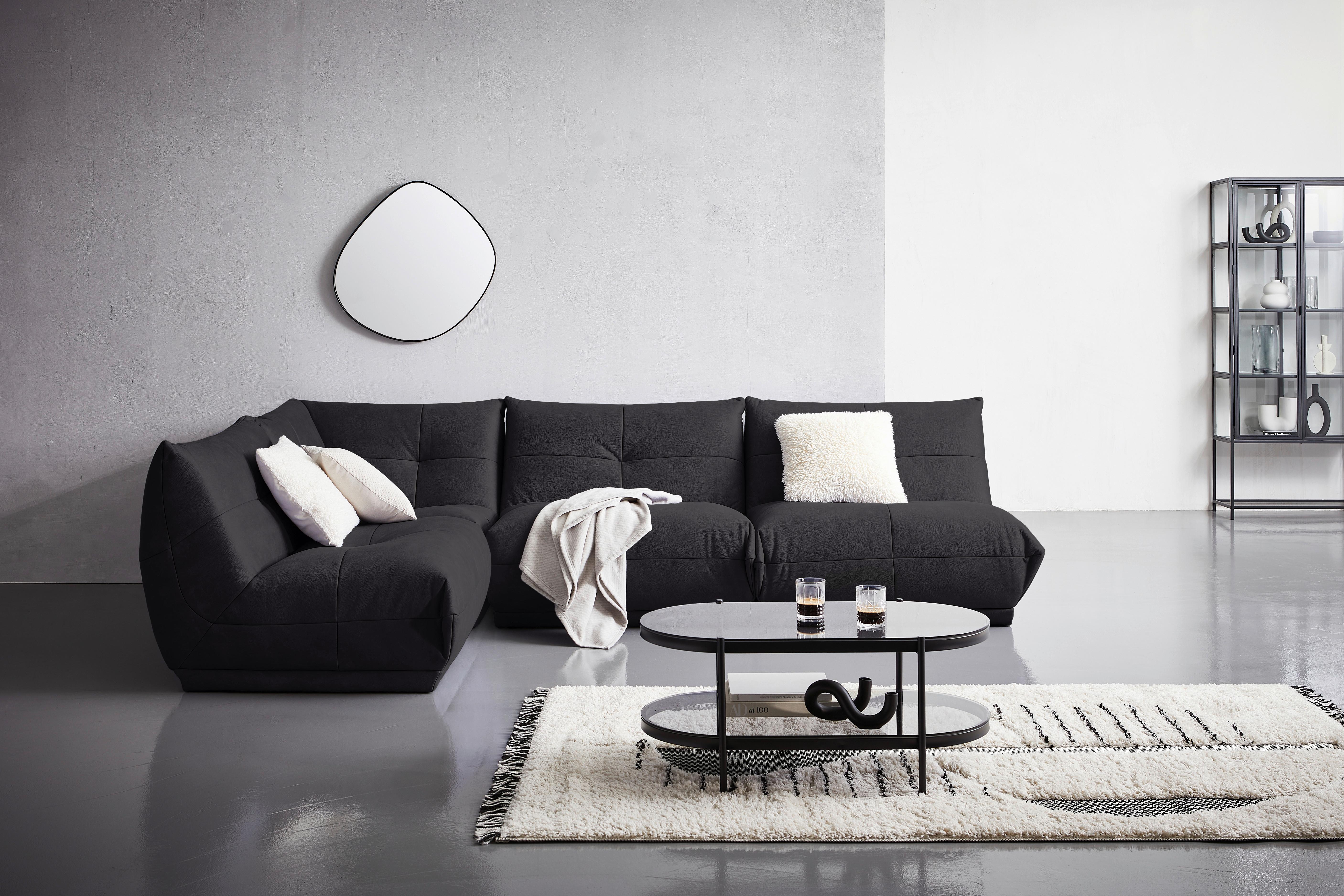 Ecksofa Giselle Schwarz S: 210x315 cm - Schwarz, Trend, Textil (210/315cm) - Livetastic