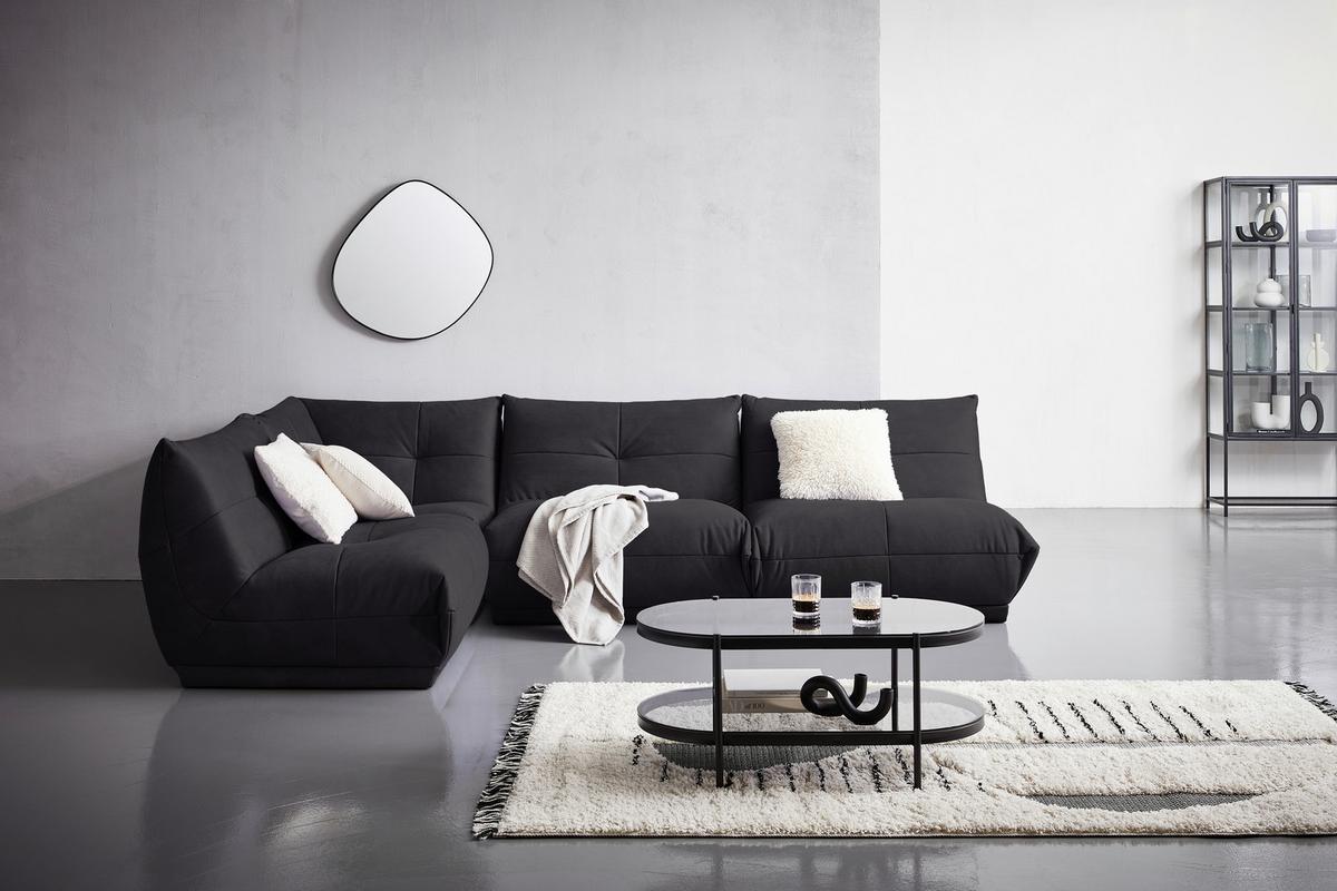 Modul Sofa Giselle 4er Sofa B: 180 Cm Schwarz - Schwarz, Trend, Textil (180/80/112cm) - Livetastic