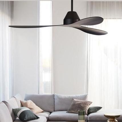 Deckenventilator Whitehaven Schwarz 3 Flügel, Geräuscharm - Schwarz, Basics, Kunststoff (142/27cm)