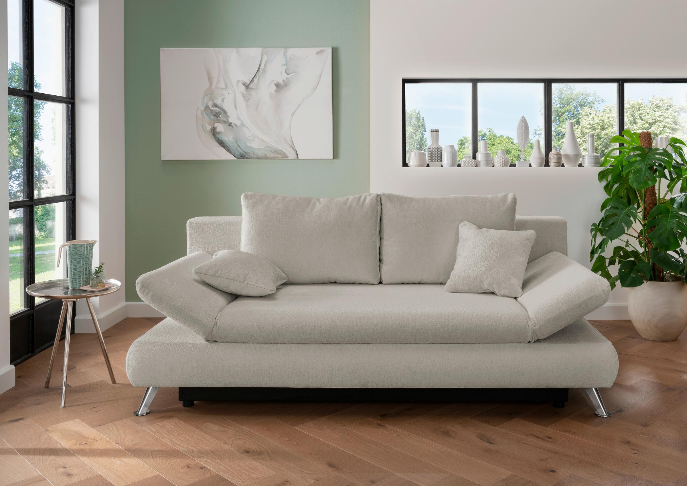 Hellgraues Schlafsofa im modernen Look