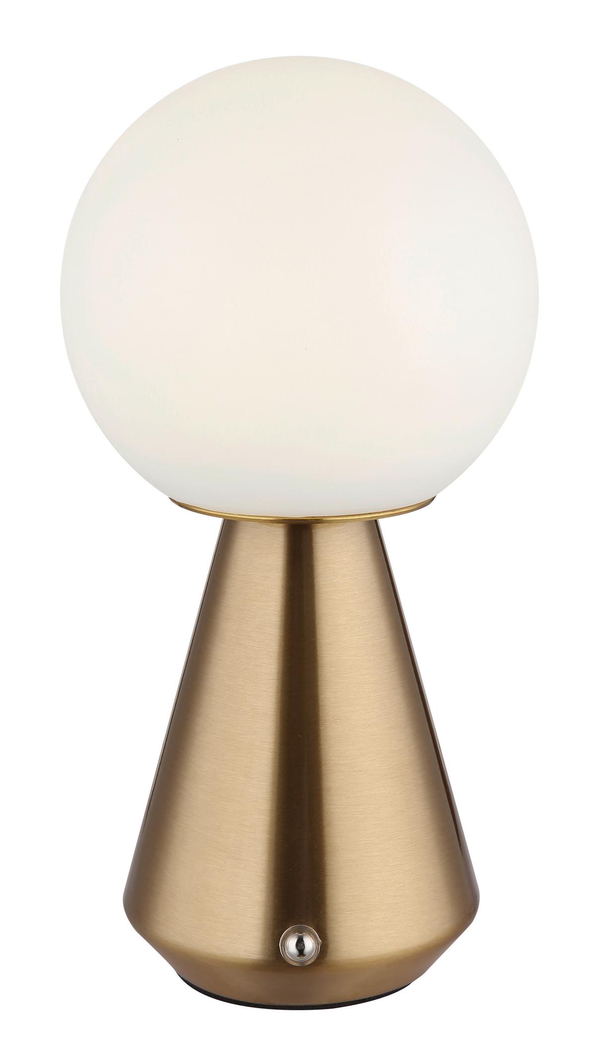Akku-tischleuchte Sora Weiß Kupferfarben D: 12cm - Weiß/Kupferfarben, KONVENTIONELL, Kunststoff/Metall (12/23,5cm) - Globo