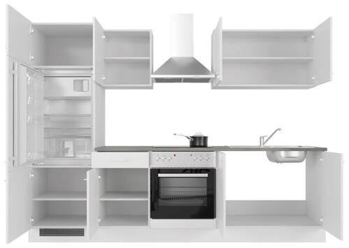 Küchenblock Lucca Weiß/Graubraun B: 270 cm - Graubraun/Weiß, MODERN, Holzwerkstoff (270cm) - FlexWell