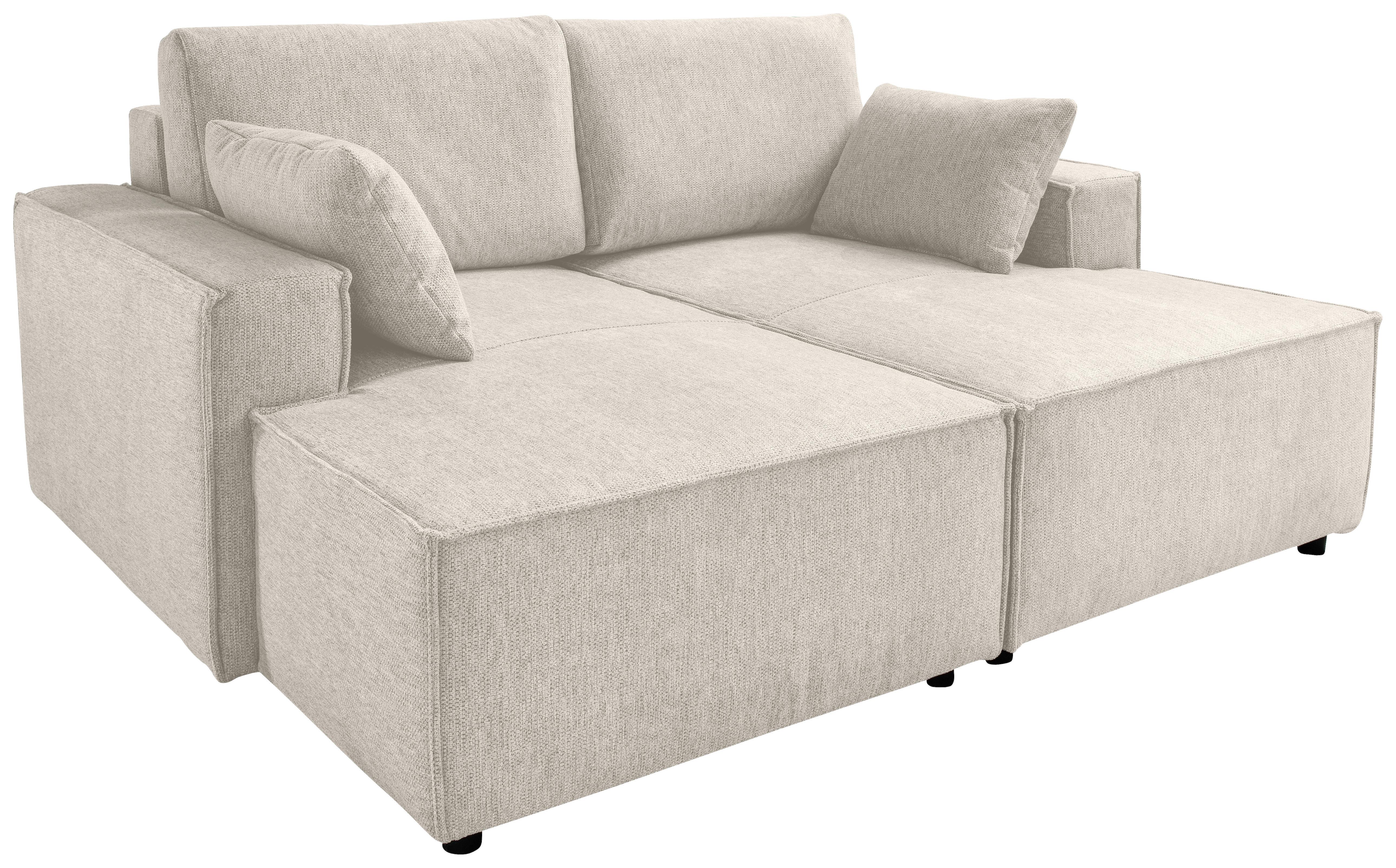 Bigsofa Tramin, Silberfarben B: 188 Cm - Beige/Schwarz, MODERN, Textil (188/86/154cm) - Livetastic