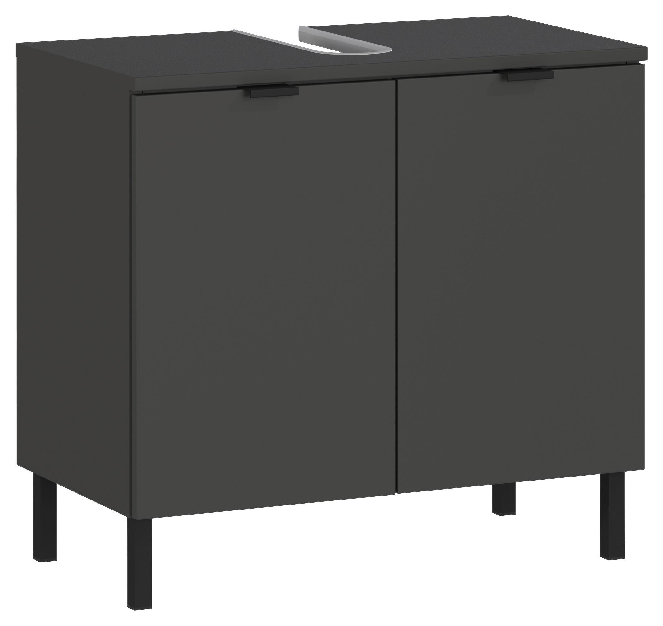 Waschbeckenunterschrank Gw-Arcena - Schwarz/Graphitfarben, MODERN, Holzwerkstoff (60/56/34cm) - Germania