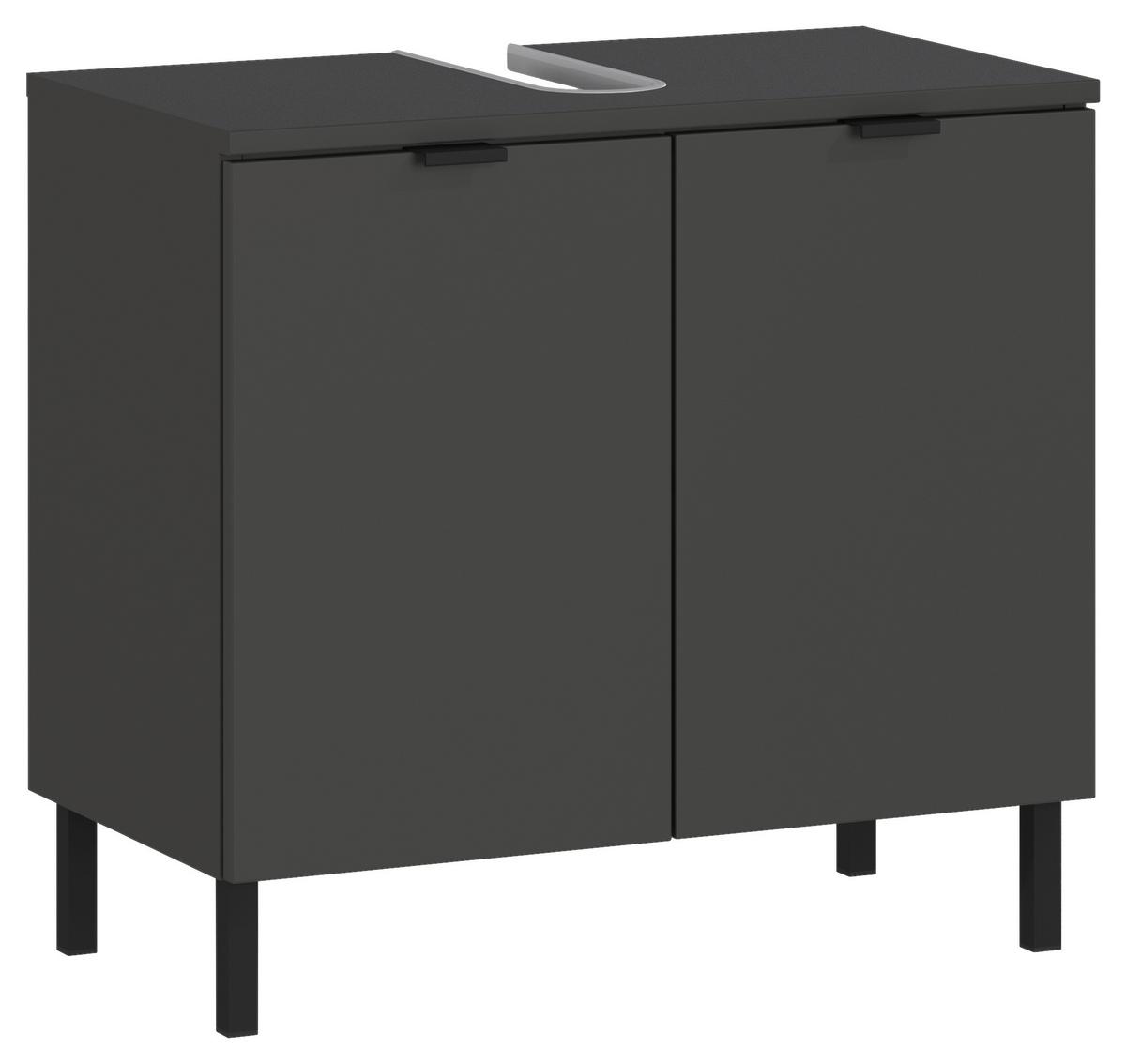 Badezimmer Arcena Graphitfarben 3-teilig - Schwarz/Graphitfarben, MODERN, Holzwerkstoff (120cm) - Germania