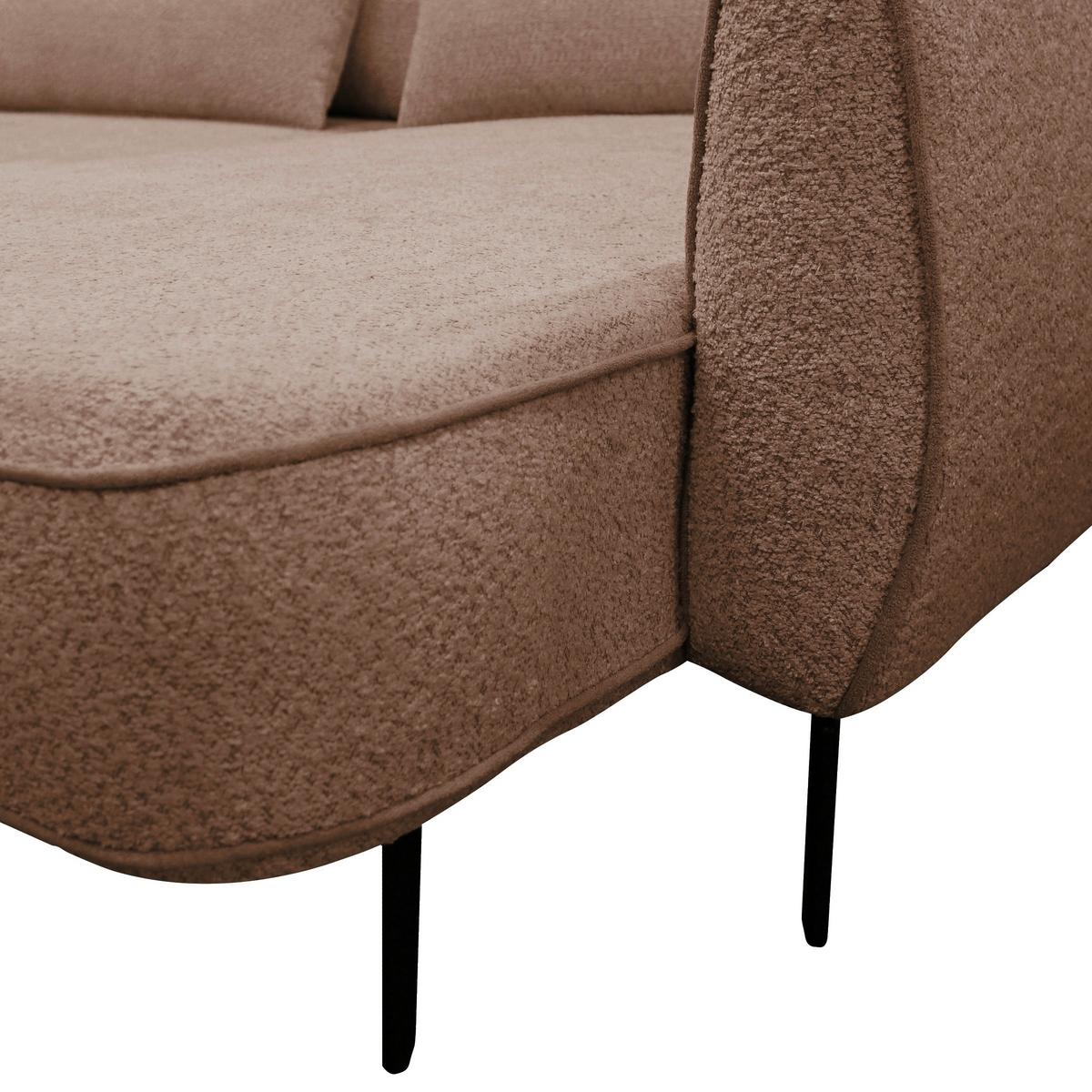Ecksofa Abriamo Braun 273x204 cm - Creme/Schwarz, Design, Textil (273/204cm) - MID.YOU